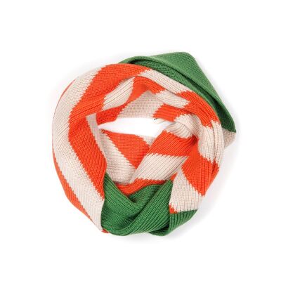 Colorful Snood Green/Orange Stripe