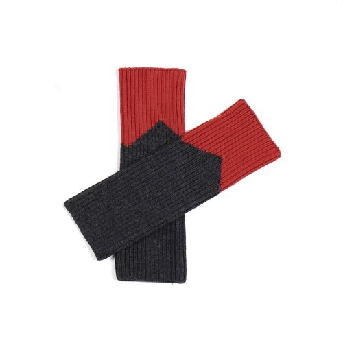 Contrast Leg/Wrist Warmer Maroon/Dark Grey