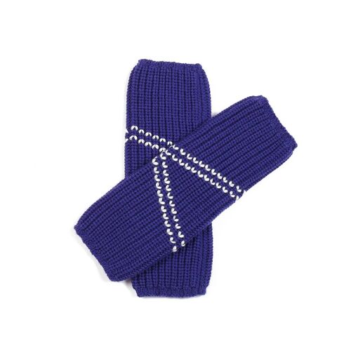 Embroidered Leg/Wrist Warmer Indigo