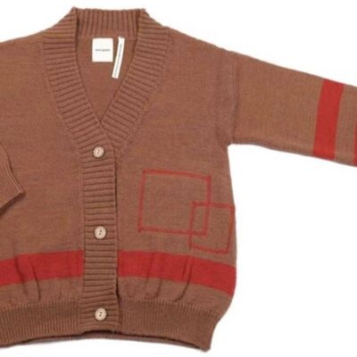 Graphical Cardigan Brown