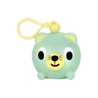 Kawaii Animals Green Cat Jabber Ball Jr - Collezione Jabber di Sankyo Toys (giocattolo giapponese), un simpatico portachiavi kawaii a forma di pallina da spremere che tira fuori la lingua emettendo una voce unica, un antistress da appendere al passeggino del bambino o alla borsa!