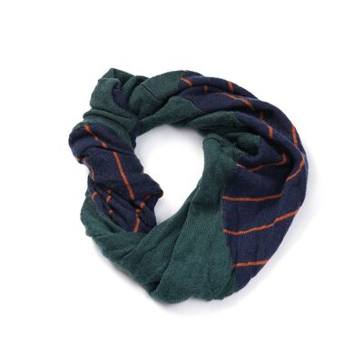 Gemusterter Snood Navy/Oliv