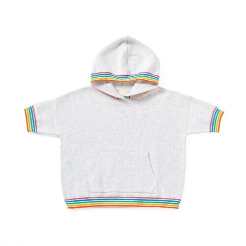 Rainbow Hoodie Pale Grey