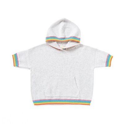 Regenbogen-Hoodie Blassgrau