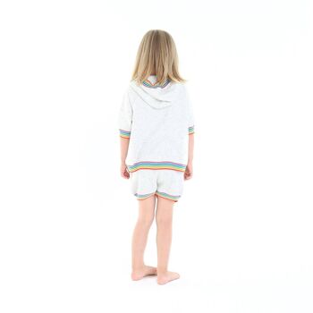 Sweat Capuche Rainbow Gris Pâle 3