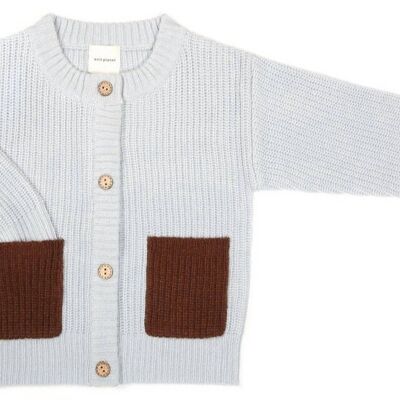 Ribbed Cardigan Baby Blue