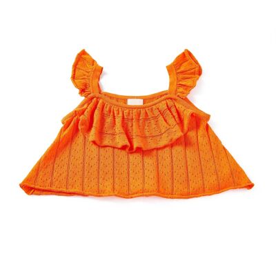 Ripple Crop Top Orange