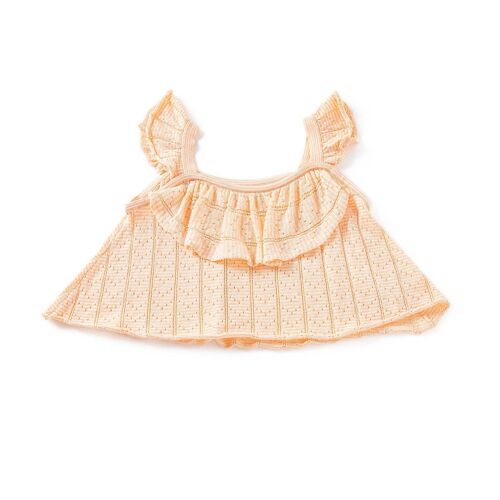 Ripple Crop Top Peach