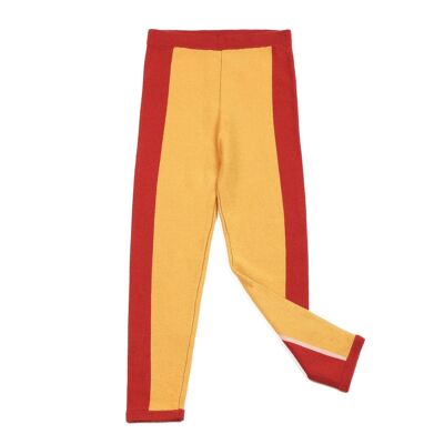 Stripe Leggings Mustard/Maroon