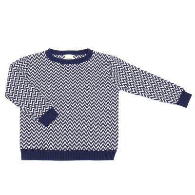 Pull Zigzag Bleu Marine