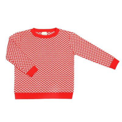 Zickzack Pullover Rot