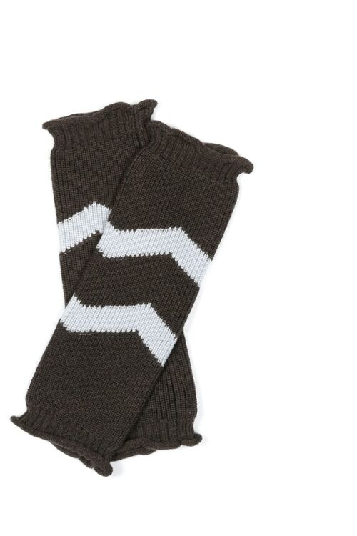 Zigzag Leg/Wrist Warmer Brown/Baby Blue