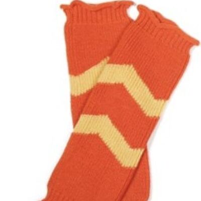 Zigzag Leg/Wrist Warmer Orange/ Yellow