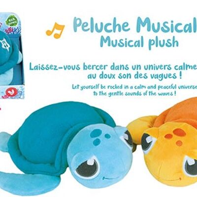 MY LITTLE MUSICAL TURTLE PLUSH CARAPACE 25CM 2 AST