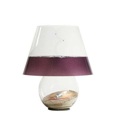 Bonbonne Media - Floor Lamp for Indoors, Transparent, Brown Texture