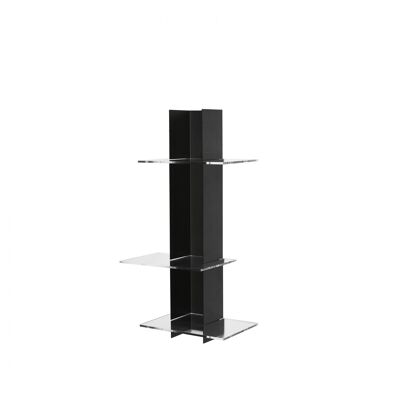 Elib 3 Black - Wall Bookcase - 10 White