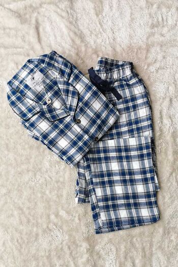 Pyjama Homme Lee Valley Flanelle - LV38 Tartan Bleu Douglas 4