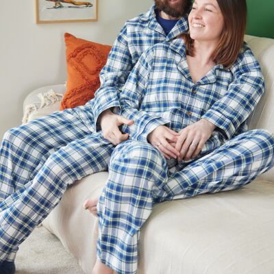 Pyjama Homme Lee Valley Flanelle - LV38 Tartan Bleu Douglas