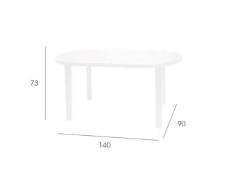 TABLE GALA 140x90 VERT FONCÉ VT01091 2