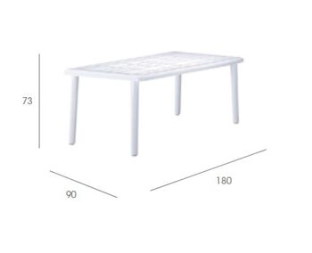 TABLE SÉVILLE 180X90 BLANC VT01287 2