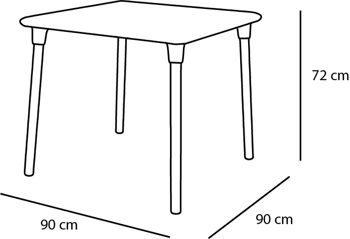 NOUVEAU TABLE FLASH 90x90 CHOCOLAT VT01678 2