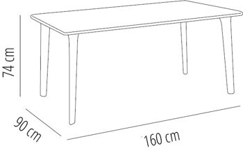 Resol DESSA Table rectangulaire intérieur, extérieur 160x90 gris foncé 2