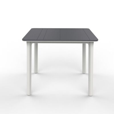 MESA NOA 90x90 GRIS OSCURO PATAS BLANCAS VT04169