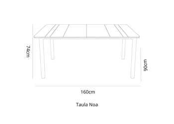 NOA TABLE 160x90 PIEDS BLANC CHOCOLAT VT04283 2