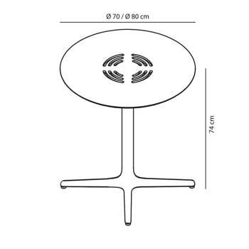 TOLEDO AIRE TABLE Ø70 IVOIRE VT04870 2