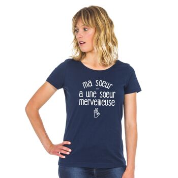 Tshirt navy ma sœur a une sœur merveilleuse