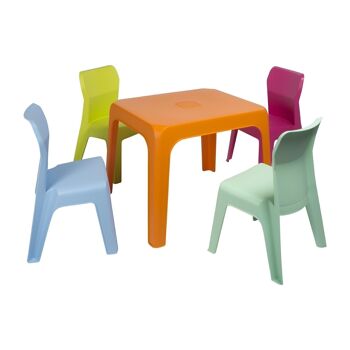 JAN SET 3(TABLE ORANGE+4 CHAISE FUCHSIA/AQUAMINT/LIME/BLEU) VT20097 1