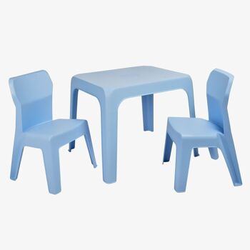 ENSEMBLE JAN BLEU CIEL (TABLE + 2 CHAISES) VT20114 1