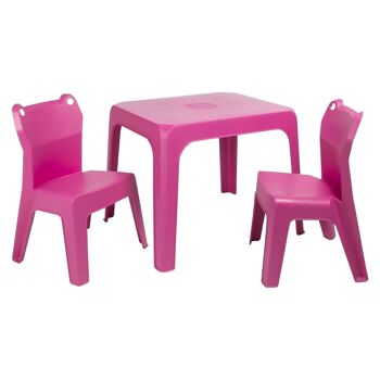 JAN FROG ENSEMBLE FUCHSIA (TABLE + 2 CHAISES) VT20115 1