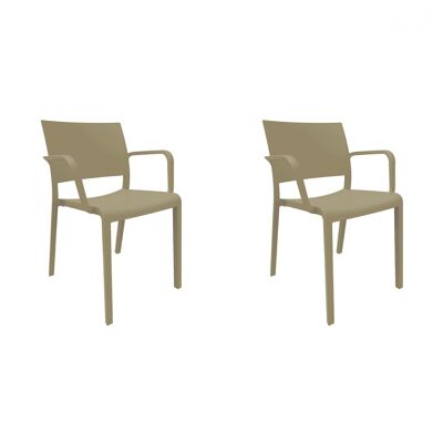SET 2 CHAIR WITH ARMS NEW FIONA CHOCOLATE VT21018