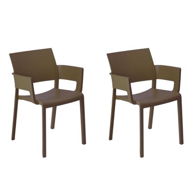 SET 2 ARMCHAIR WITH ARMS FIONA CHOCOLATE VT21024