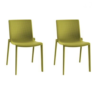 SET 2 BEEKAT CHAIR OLIVE GREEN VT21030