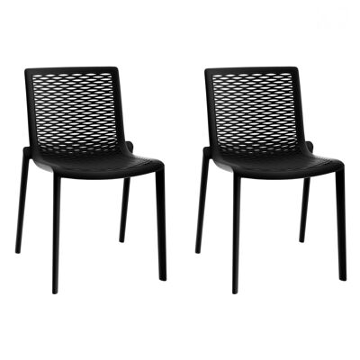 SET 2 BLACK NET-KAT CHAIR VT21049