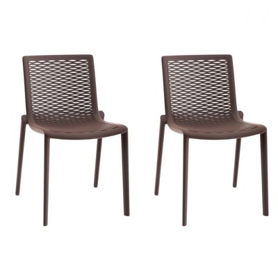 SET 2 CHAISE NET-KAT CHOCOLAT VT21050