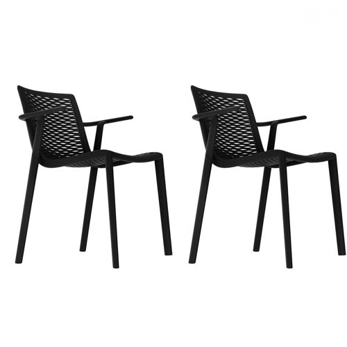 SET 2 SILLA CON BRAZOS NET-KAT NEGRA VT21054