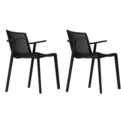 SET 2 SILLA CON BRAZOS NET-KAT NEGRA VT21054