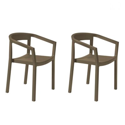 SET 2 FAUTEUIL PÊCHE CHOCOLAT VT21061