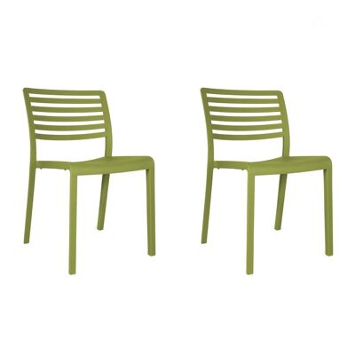 SET 2 CHAISE LAMA VERT OLIVE VT21074