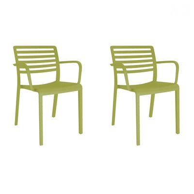 SET 2 CHAIR WITH ARMS LAMA OLIVE GREEN VT21080