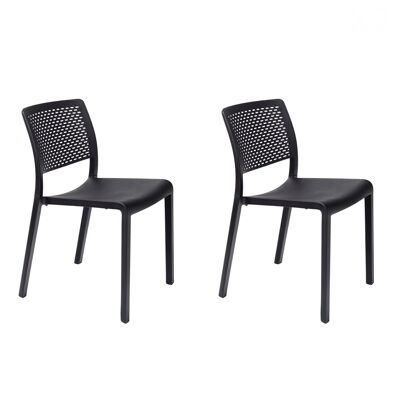 SET 2 SILLA TRAMA NEGRO VT21082