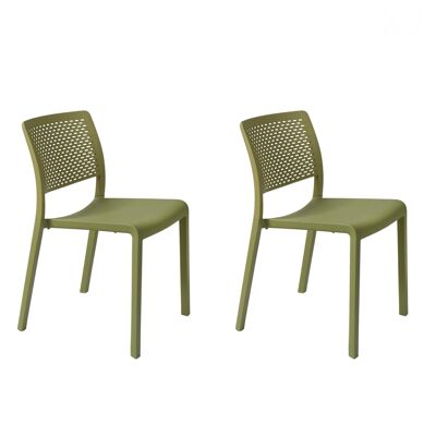 SET 2 CHAIR WEFT OLIVE GREEN VT21084
