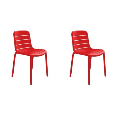 SET 2 RED GINA CHAIR VT21092