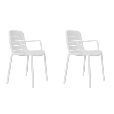 SET 2 SILLA GINA CON BRAZOS BLANCA VT21096