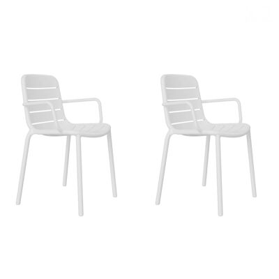 SET 2 GINA CHAIR WITH WHITE ARMS VT21096