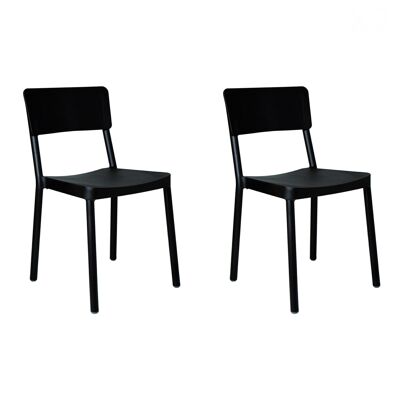 SET 2 SILLA LISBOA NEGRO VT21105