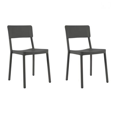 SET 2 LISBOA CHAIR DARK GRAY VT21107